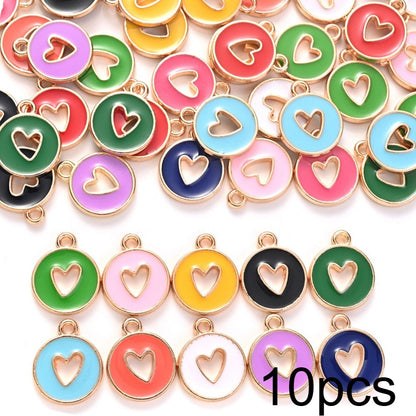 Valentine's Day Round Openwork Heart Alloy Charms