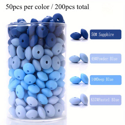 200pcs 6x12mm Mixed Color Abacus Silicone Beads