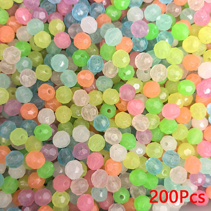 200/300PCS Luminous Acrylic Irregular Bead Set