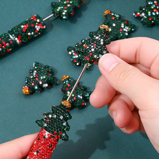 Christmas Tree Rhinestone Beads