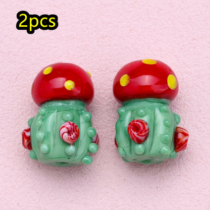 Bohemian Glass Beetle Flower Beads