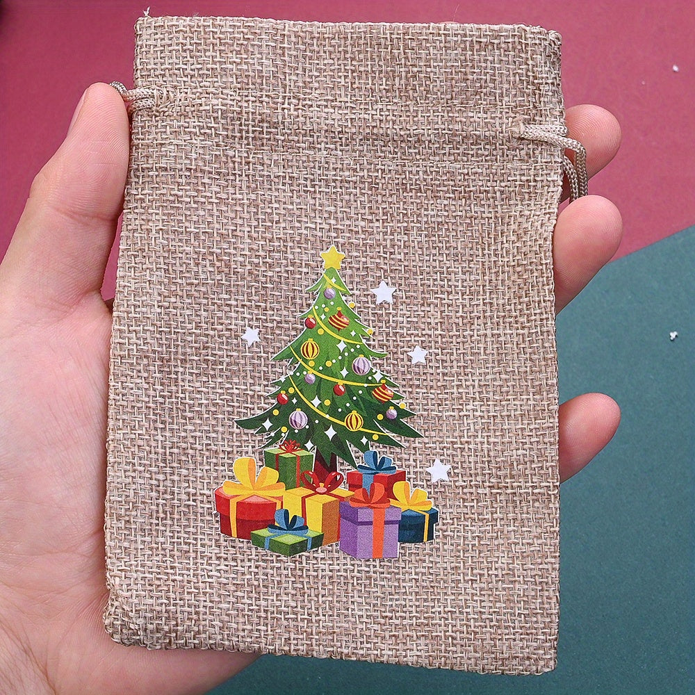Christmas Linen Gift Bags