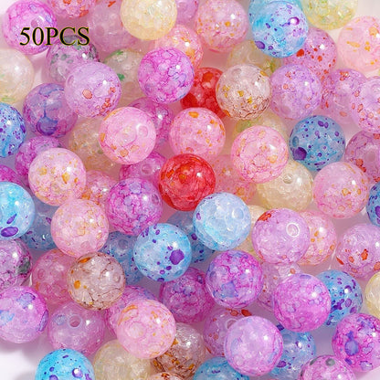 10/20/30/50/100pcs Gradient Crackle Acrylic Beads