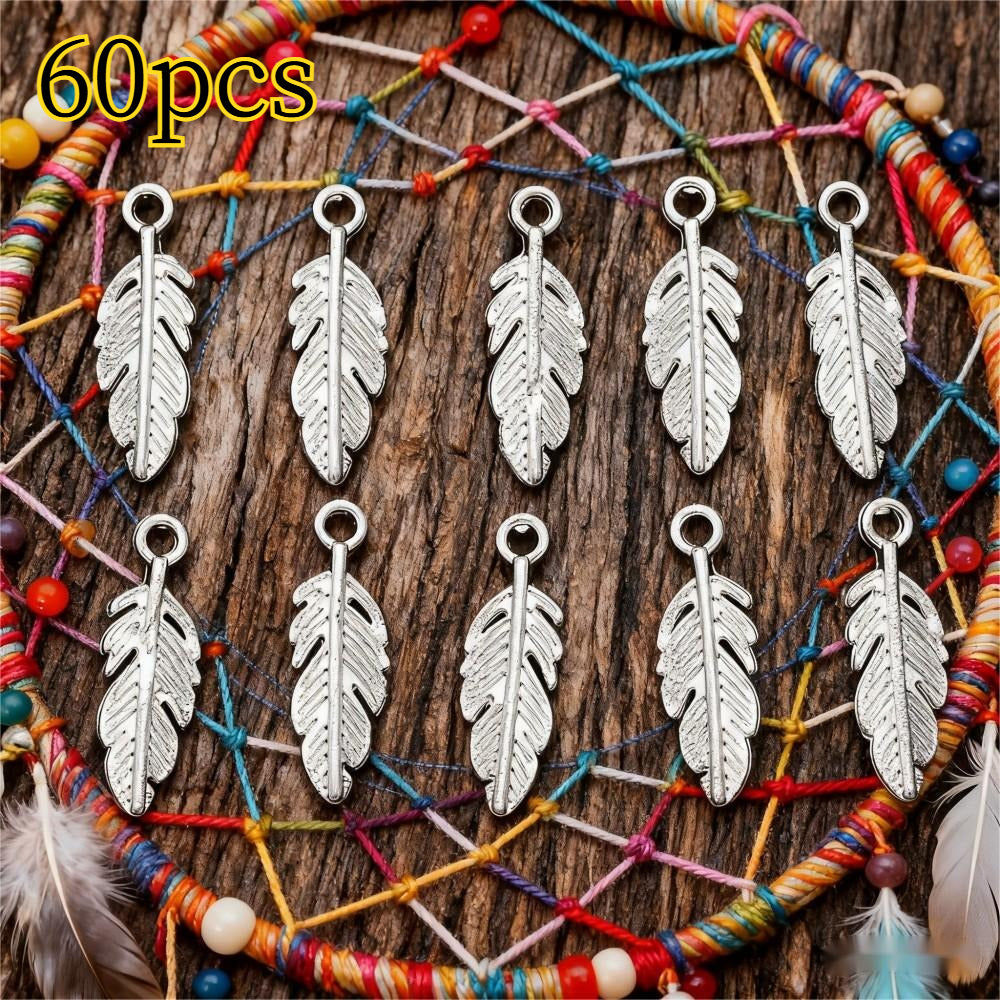 20/40/60PCS Boho Silver-Tone Dreamcatcher Charms & Spacer Beads
