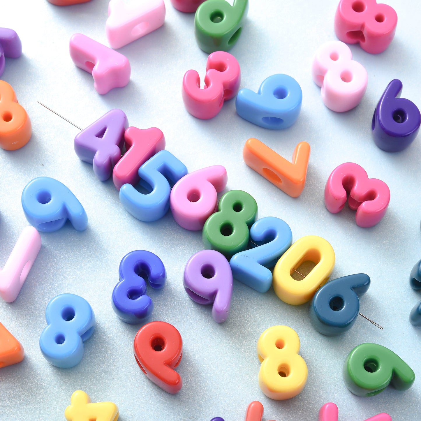 20pcs 10-20mm Colorful Number Acrylic Beads