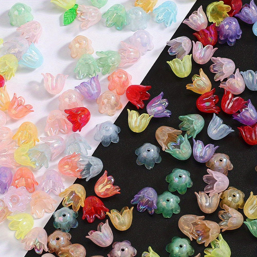 50/100-Piece Multicolor AB Acrylic Lily of the Valley Charms