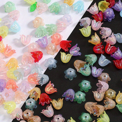 50/100-Piece Multicolor AB Acrylic Lily of the Valley Charms
