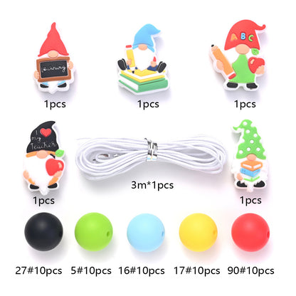 Mix Style Silicone Beads Set with Beading Pens