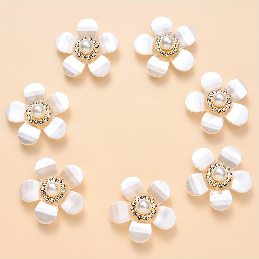 10PCS 3cm Five-Petal Flower Acrylic Embellishment Set