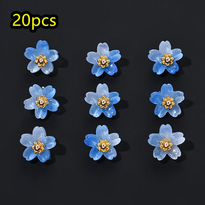 Shiny UV Iris Flower Beads