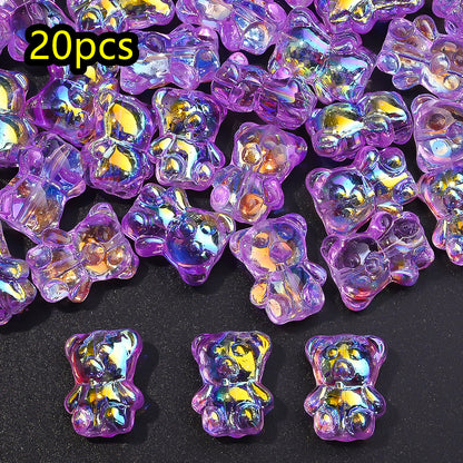 Transparent AB Bear Glass Beads