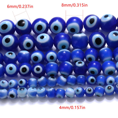 Blue Evil Eye Lamp Round Beads