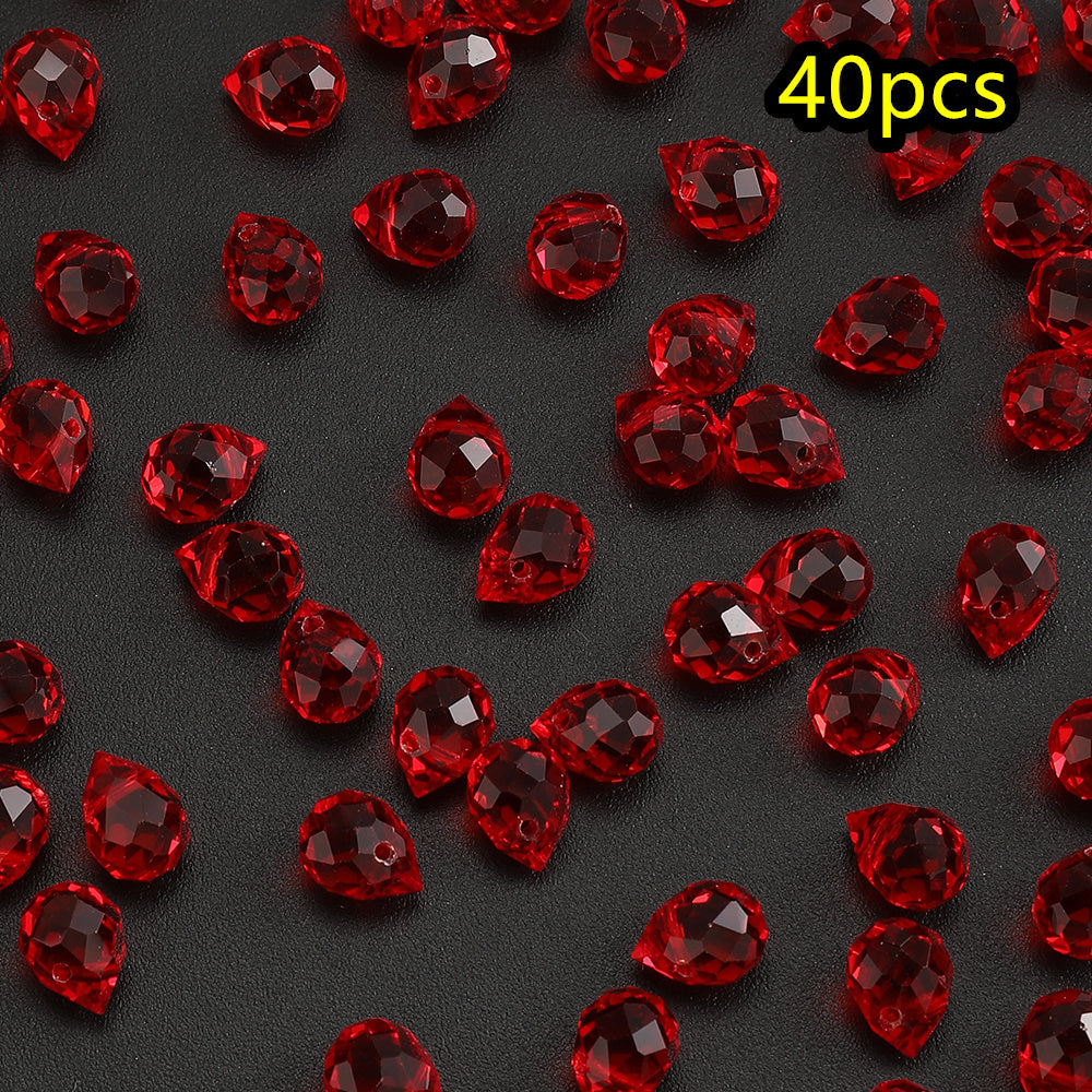 40pcs/set 8x10mm AB Color Faceted Strawberry Glass Beads