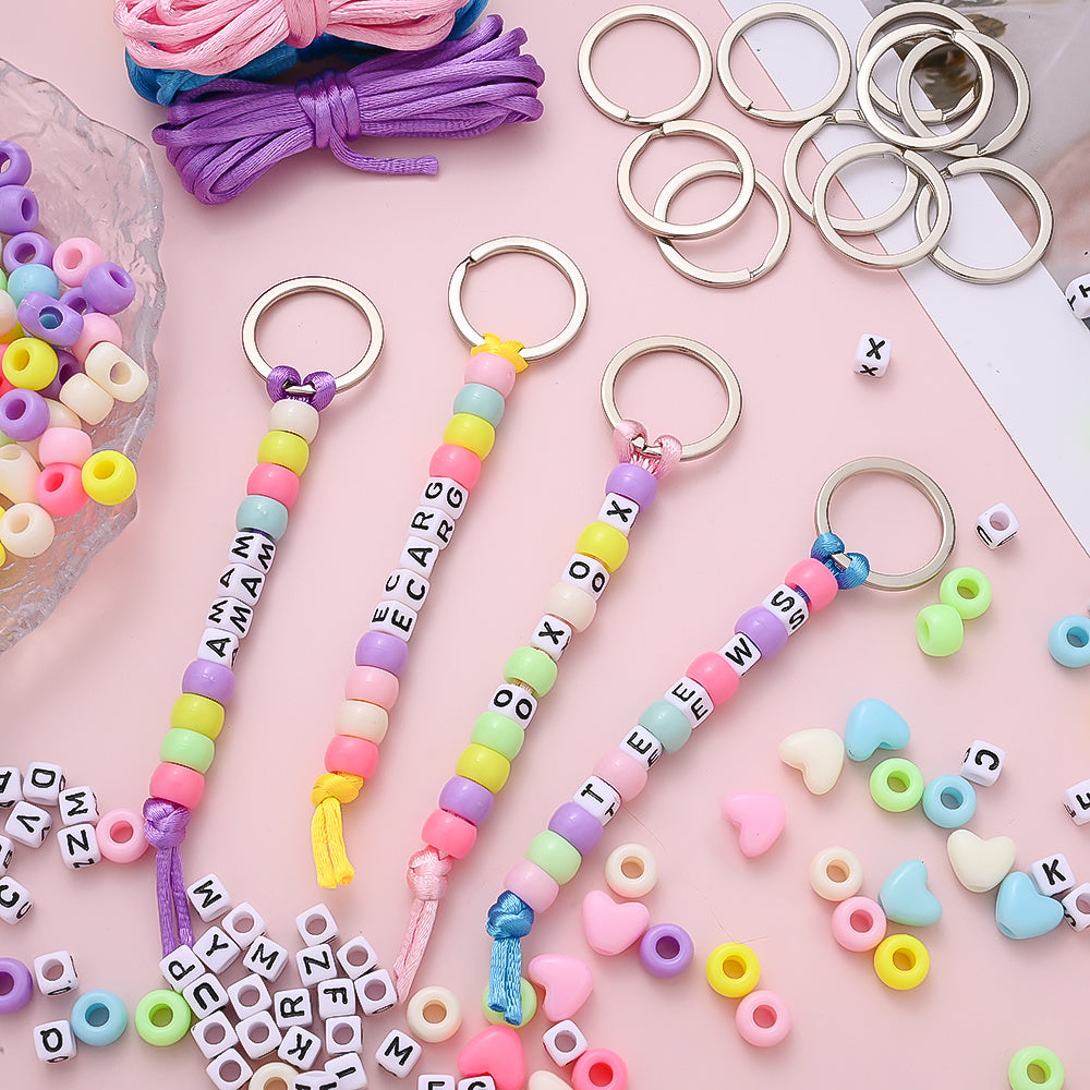 Heart Beaded Keychain DIY Kit
