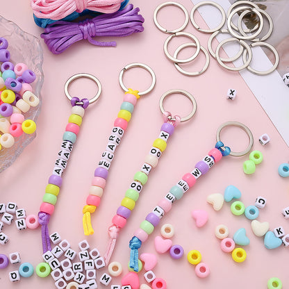 Heart Beaded Keychain DIY Kit