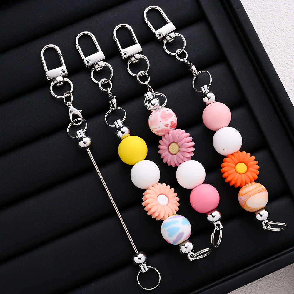 10-Piece 15 mm Silver Chain DIY Keychain Set