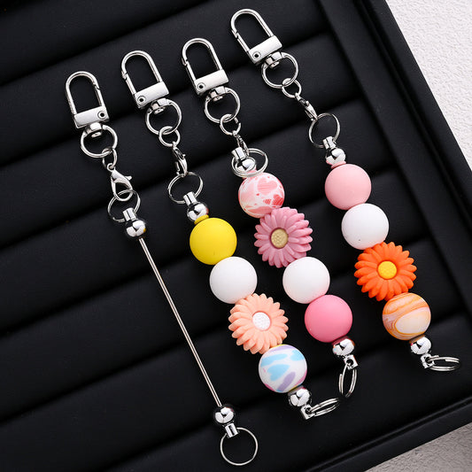 10-Piece 15 mm Silver Chain DIY Keychain Set