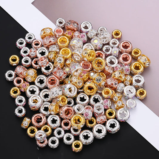 Golden AB Rhinestone Spacer Beads