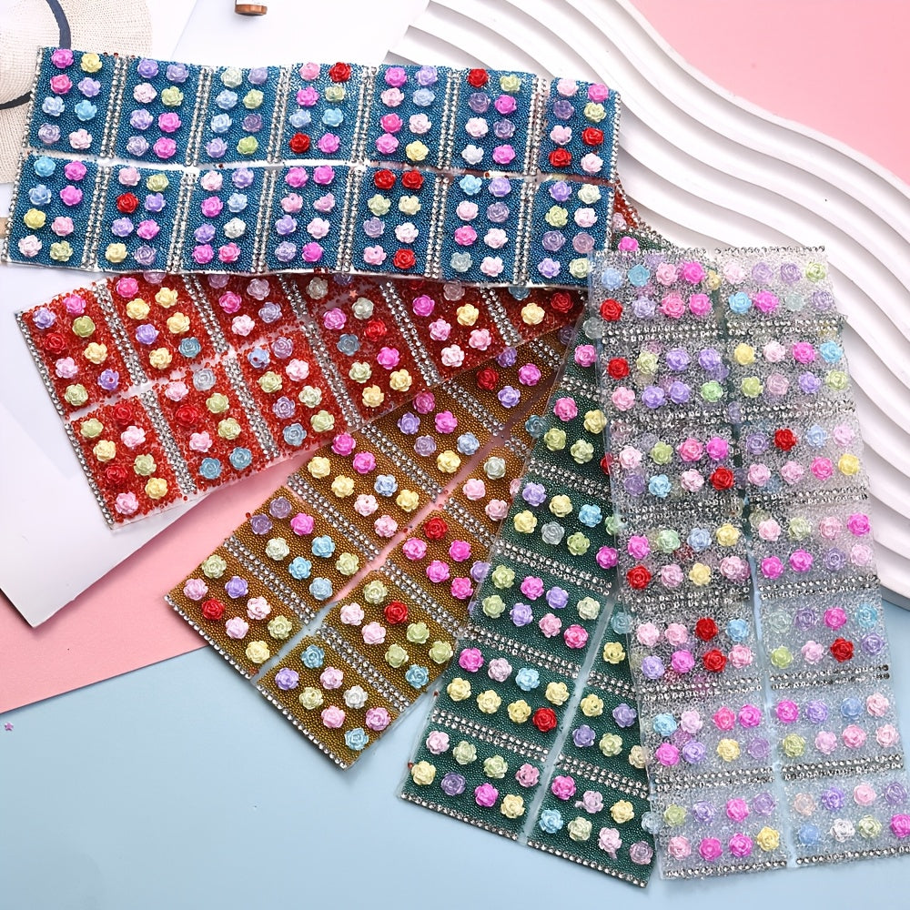 14PCS 40×30mm Flower Hot Melt Adhesive Embellishment Set
