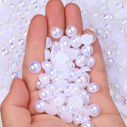 AB Rhinestone Flat Back Pearl Beads