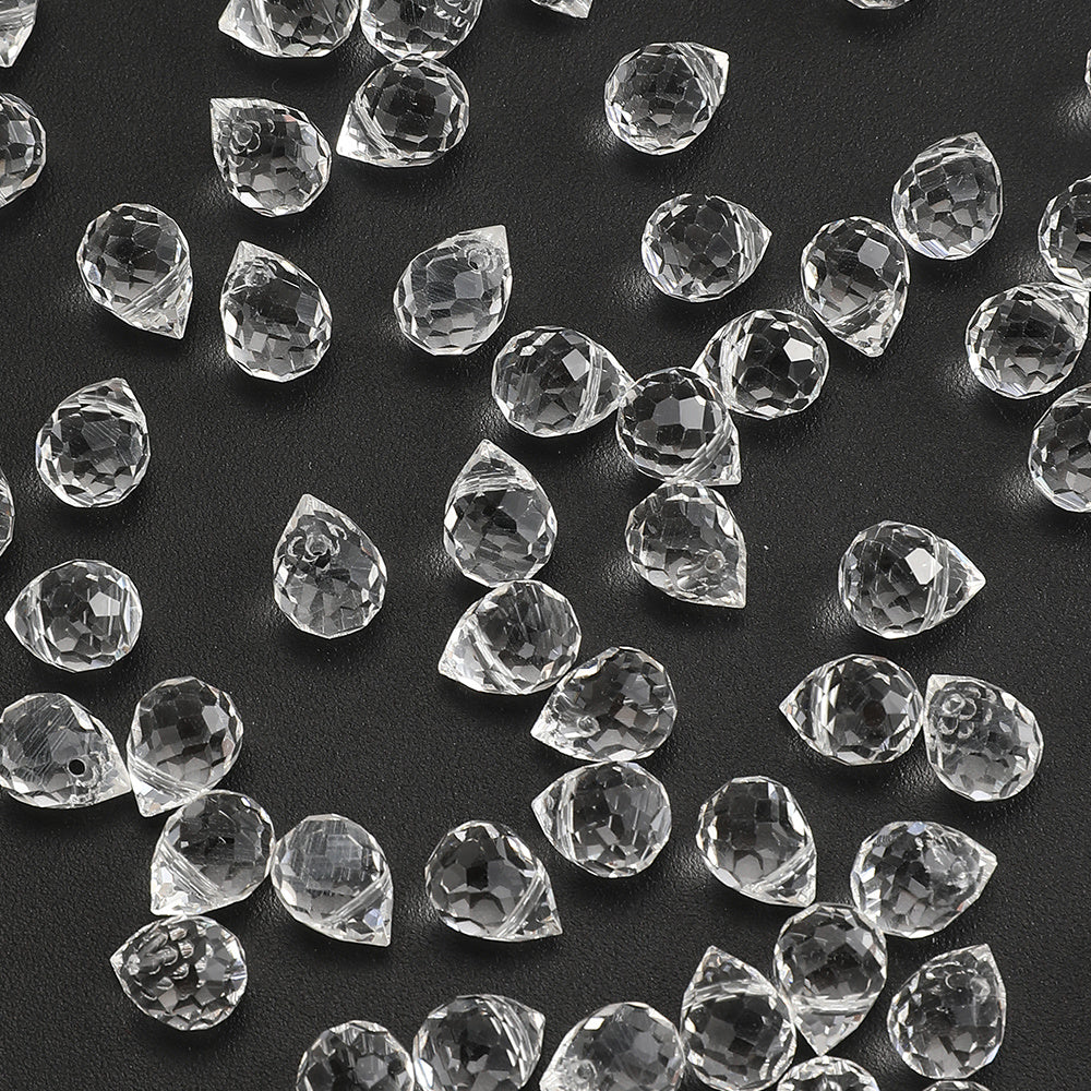 8x10 mm Glitter Strawberry Faceted Glass Beads