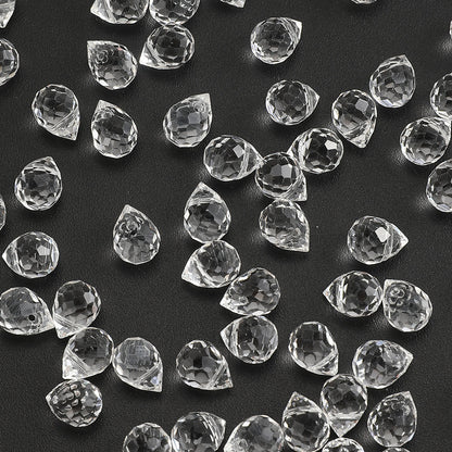 8x10 mm Glitter Strawberry Faceted Glass Beads