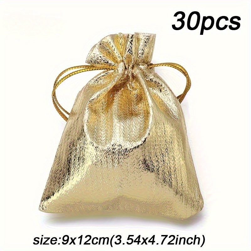 30-Piece Gold & Silver Drawstring Jewelry Gift Bags