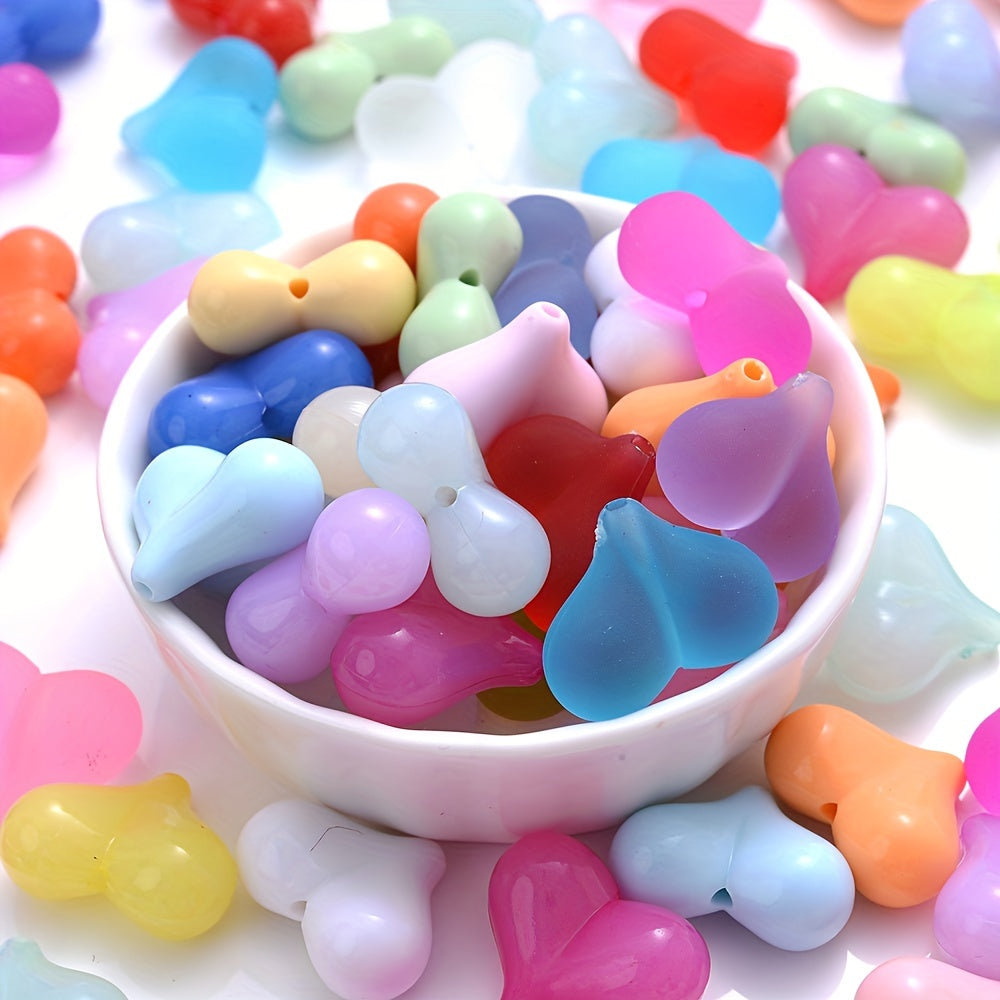 20PCS 17×21mm Multicolor Acrylic Heart Spacer Beads