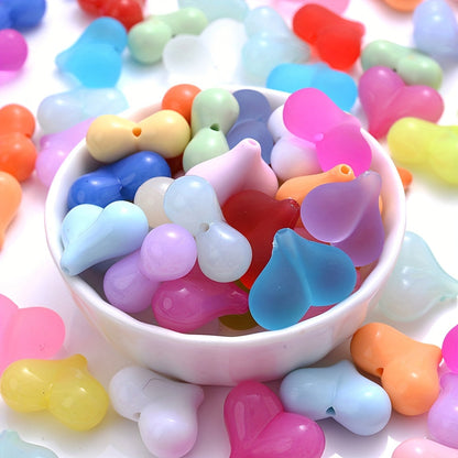 20PCS 17×21mm Multicolor Acrylic Heart Spacer Beads