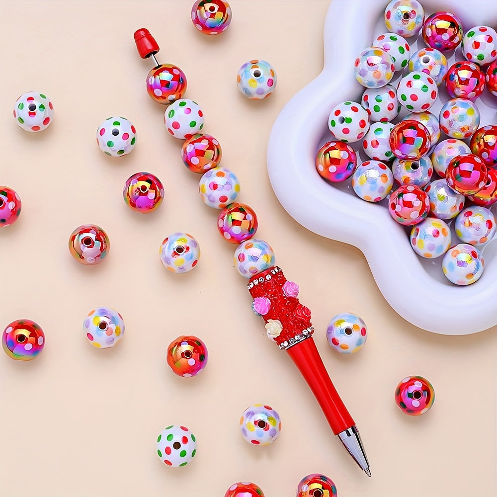 Spotted Round Acrylic Beads