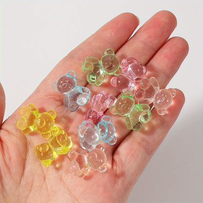 20pcs 8x11mm Transparent Bear Acrylic Beads
