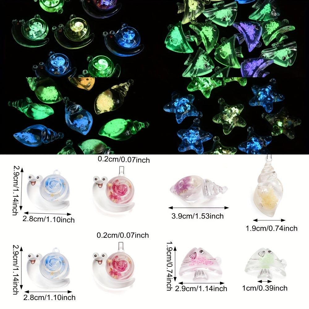 Resin Transparent Luminous Pendant Charms