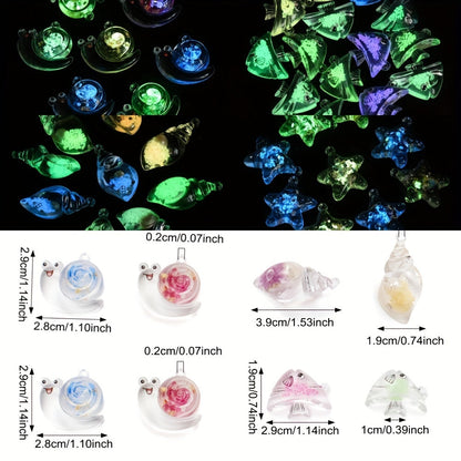 Resin Transparent Luminous Pendant Charms