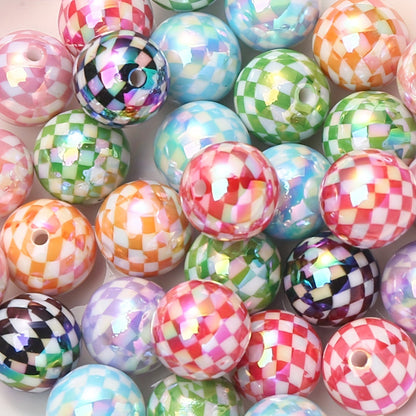 AB Checkered Acrylic Spacer Beads