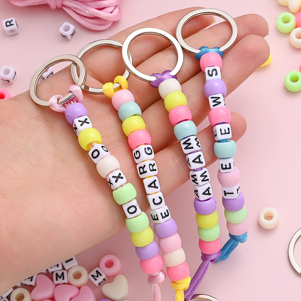 Heart Beaded Keychain DIY Kit