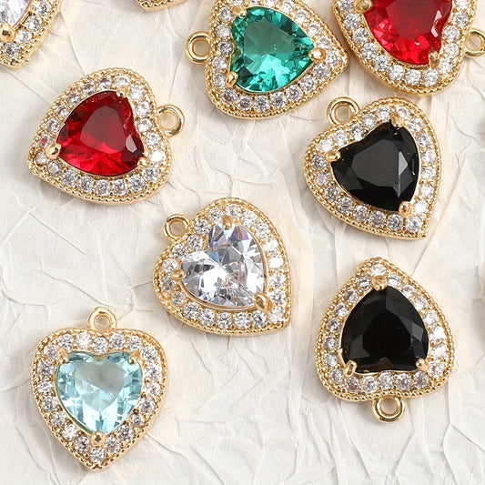 Vintage Heart Glass Pendants