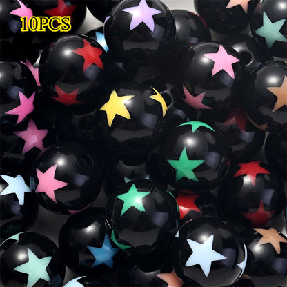 Valentine's Day Star Heart Acrylic Spacer Beads