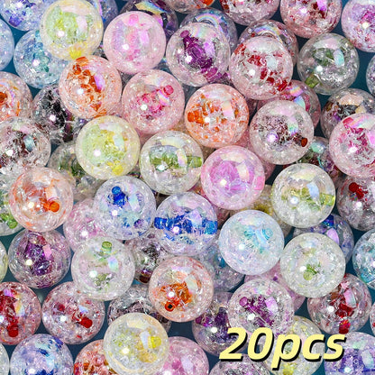 Acrylic Crackle Mixed Color Spacer Beads