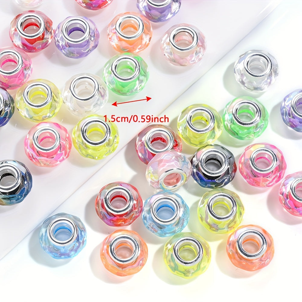 20PCS 15mm AB Highlight Clear Acrylic Wheel Beads