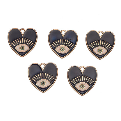 Evil Eye Heart Pendants Charms