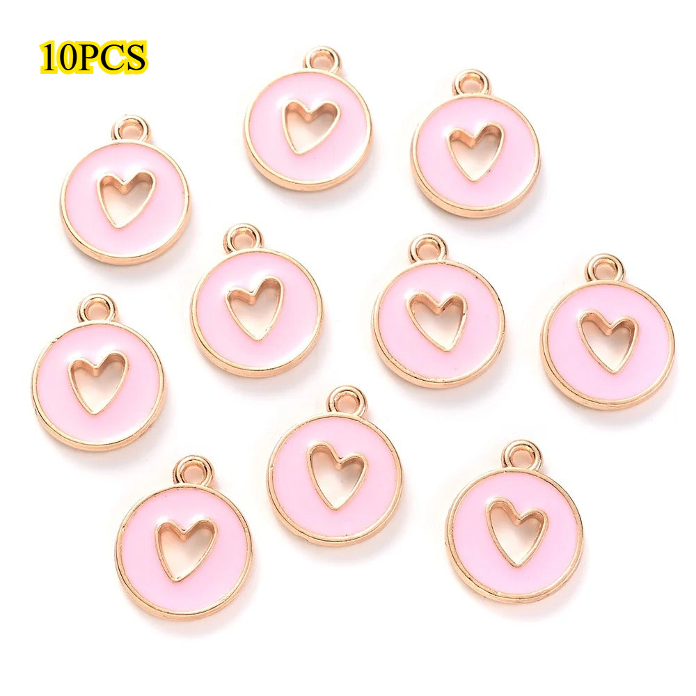 Valentine's Day Round Openwork Heart Alloy Charms