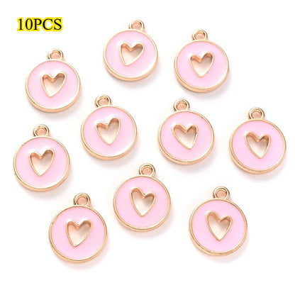 Valentine's Day Round Openwork Heart Alloy Charms