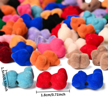 5pcs 15x18mm Resin Flocking Bear Beads