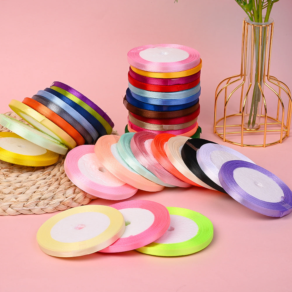 20PCS 6mm Satin Ribbon Set - 25 Yards Each