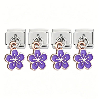 Cherry Blossom Module Bracelet Pendant Charms