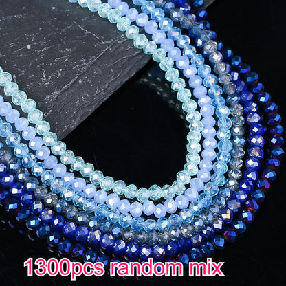Colorful Crystal Faceted Spacer Beads Set
