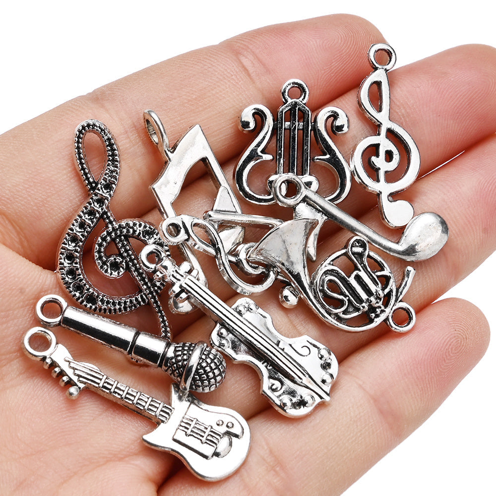 60-Piece Silver Musical Instrument & Music Note Charms