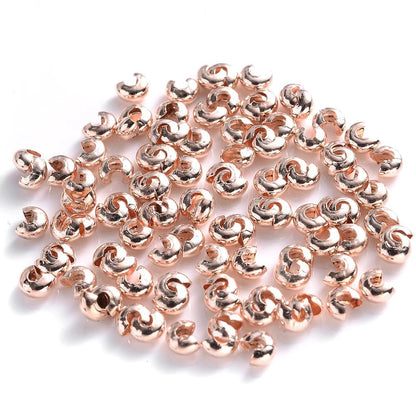 100pcs Copper Round Crimp Cover Beads