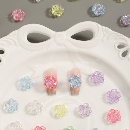 100pcs 12mm Translucent Rose Acrylic Beads