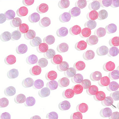 100pcs 8mm Pink Series AB Acrylic Round Beads